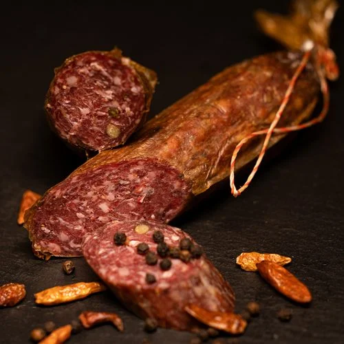 MAHABU Strauß Salami Aufgeschnitten