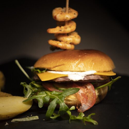Garnelenburger mit MAHABU Straußenpattie (Rezept)